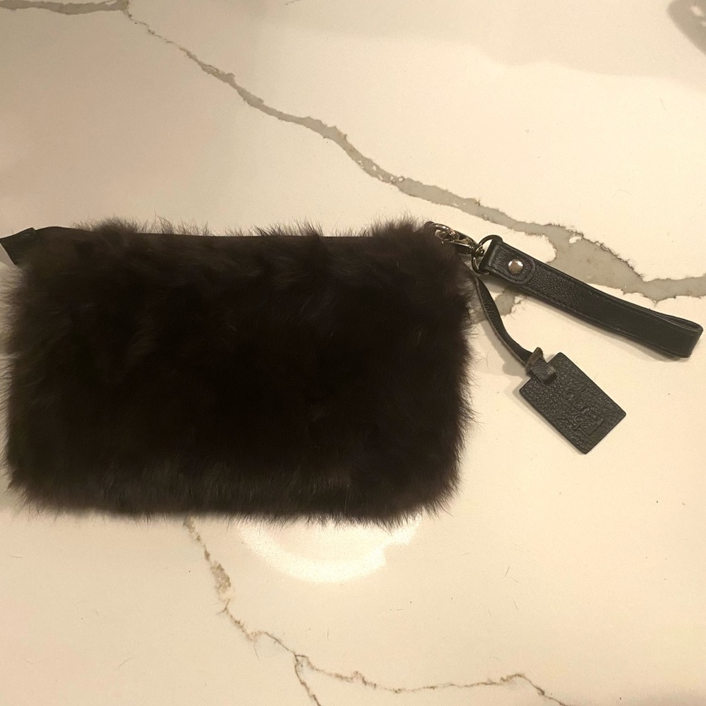 Diane Gail Brown Genuine Rabbit Fur Clutch Bag